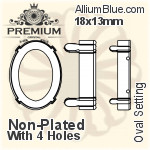PREMIUM Oval Setting (PM4130/S), With Sew-on Holes, 30x22mm, Plated Brass
