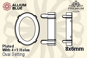 PREMIUM Oval Setting (PM4130/S), With Sew-on Holes, 8x6mm, Plated Brass - Haga Click en la Imagen para Cerrar