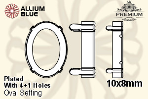 PREMIUM Oval Setting (PM4130/S), With Sew-on Holes, 10x8mm, Plated Brass - Click Image to Close