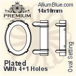 PREMIUM Octagon Setting (PM4610/S), With Sew-on Holes, 20x15mm, Plated Brass