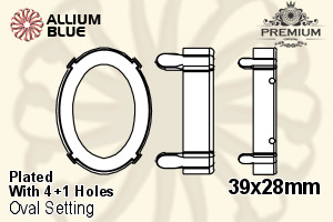 PREMIUM Oval Setting (PM4130/S), With Sew-on Holes, 39x28mm, Plated Brass