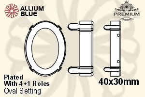 PREMIUM Oval Setting (PM4130/S), With Sew-on Holes, 40x30mm, Plated Brass - Click Image to Close