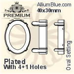 PREMIUM Oval Setting (PM4130/S), With Sew-on Holes, 40x30mm, Unplated Brass