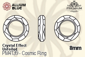 プレミアム Cosmic Ring ファンシーストーン (PM4139) 8mm - クリスタル エフェクト 裏面にホイル無し