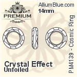 プレミアム Cosmic Ring ファンシーストーン (PM4139) 14mm - クリスタル エフェクト 裏面にホイル無し