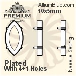 PREMIUM Oval Setting (PM4130/S), With Sew-on Holes, 10x8mm, Plated Brass