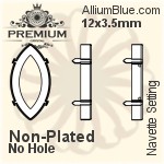 PREMIUM Navette Setting (PM4200/S), No Hole, 8x4mm, Unplated Brass