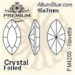 PREMIUM Navette Fancy Stone (PM4200) 18x9mm - Color With Foiling