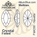 PREMIUM Navette Fancy Stone (PM4200) 18x9mm - Crystal Effect With Foiling