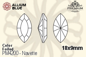 PREMIUM CRYSTAL Navette Fancy Stone 18x9mm Aqua F