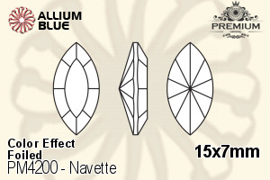 PREMIUM Navette ファンシーストーン (PM4200) 15x7mm - Color Effect フォイル - ウインドウを閉じる