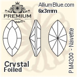 PREMIUM Navette Fancy Stone (PM4200) 6x3mm - Crystal Effect With Foiling
