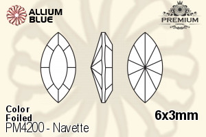 PREMIUM CRYSTAL Navette Fancy Stone 6x3mm Aqua F