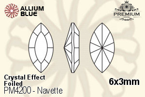 PREMIUM CRYSTAL Navette Fancy Stone 6x3mm Crystal Aurore Boreale F