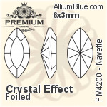 PREMIUM Navette Fancy Stone (PM4200) 15x4mm - Clear Crystal With Foiling