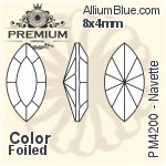 PREMIUM Navette Fancy Stone (PM4200) 8x4mm - Clear Crystal With Foiling