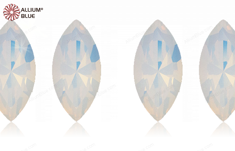 PREMIUM CRYSTAL Navette Fancy Stone 15x7mm White Opal F