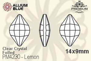 PREMIUM CRYSTAL Lemon Fancy Stone 14x9mm Crystal F