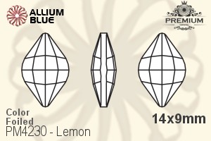 プレミアム Lemon ファンシーストーン (PM4230) 14x9mm - カラー 裏面フォイル