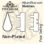 PREMIUM Pear Setting (PM4300/S), With 1 Loop, 13x7.8mm, Unplated Brass