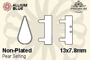 PREMIUM Pear Setting (PM4300/S), With 1 Loop, 13x7.8mm, Unplated Brass - 關閉視窗 >> 可點擊圖片