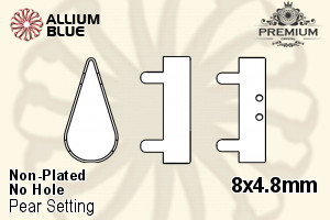 PREMIUM Pear Setting (PM4300/S), No Hole, 8x4.8mm, Unplated Brass - 關閉視窗 >> 可點擊圖片