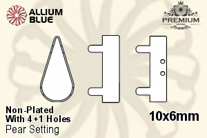 PREMIUM Pear Setting (PM4300/S), With Sew-on Holes, 10x6mm, Unplated Brass - Haga Click en la Imagen para Cerrar