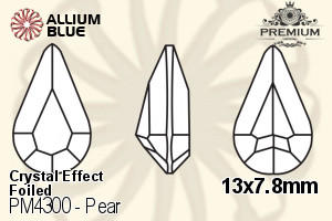 PREMIUM Pear Fancy Stone (PM4300) 13x7.8mm - Crystal Effect With Foiling - Haga Click en la Imagen para Cerrar