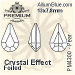 PREMIUM Pear Fancy Stone (PM4300) 13x7.8mm - Crystal Effect With Foiling