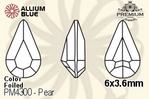 PREMIUM CRYSTAL Pear Fancy Stone 6x3.6mm Black Diamond F