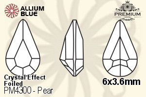 PREMIUM Pear Fancy Stone (PM4300) 6x3.6mm - Crystal Effect With Foiling - 關閉視窗 >> 可點擊圖片