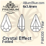PREMIUM Pear Fancy Stone (PM4300) 13x7.8mm - Clear Crystal With Foiling