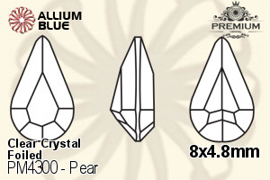 PREMIUM CRYSTAL Pear Fancy Stone 8x4.8mm Crystal F