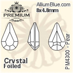 PREMIUM Pear Fancy Stone (PM4300) 10x6mm - Clear Crystal With Foiling