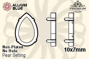 PREMIUM Pear Setting (PM4320/S), No Hole, 10x7mm, Unplated Brass - 關閉視窗 >> 可點擊圖片