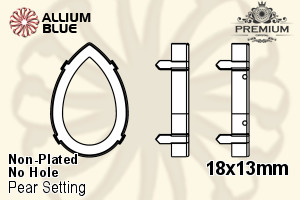PREMIUM Pear Setting (PM4320/S), No Hole, 18x13mm, Unplated Brass - Haga Click en la Imagen para Cerrar