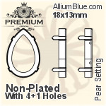PREMIUM Pear Setting (PM4320/S), No Hole, 18x13mm, Unplated Brass