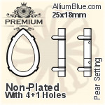 PREMIUM Pear Setting (PM4320/S), No Hole, 25x18mm, Unplated Brass