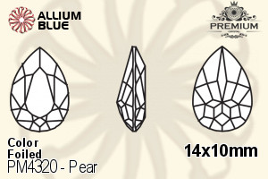 PREMIUM CRYSTAL Pear Fancy Stone 14x10mm Light Siam F