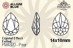 PREMIUM CRYSTAL Pear Fancy Stone 14x10mm Crystal Copper F