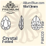 PREMIUM Pear Fancy Stone (PM4320) 25x18mm - Color With Foiling