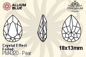 PREMIUM Pear Fancy Stone (PM4320) 18x13mm - Crystal Effect With Foiling - Haga Click en la Imagen para Cerrar