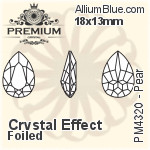PREMIUM Pear Fancy Stone (PM4300) 13x7.8mm - Crystal Effect With Foiling