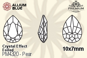 PREMIUM CRYSTAL Pear Fancy Stone 10x7mm Crystal Phantom Shine F