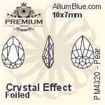 PREMIUM Pear Fancy Stone (PM4320) 25x18mm - Clear Crystal With Foiling