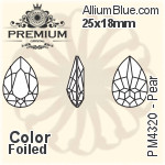 プレミアム Pear ファンシーストーン (PM4320) 25x18mm - カラー 裏面フォイル