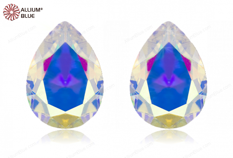 PREMIUM CRYSTAL Pear Fancy Stone 14x10mm Crystal Aurore Boreale F