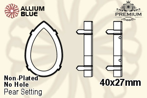 PREMIUM Pear Setting (PM4327/S), No Hole, 40x27mm, Unplated Brass - 關閉視窗 >> 可點擊圖片
