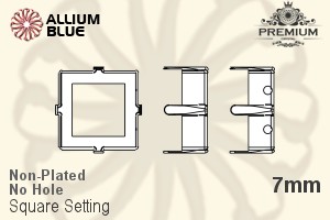 PREMIUM Square 石座, (PM4400/S), 縫い穴なし, 7mm, メッキなし 真鍮 - ウインドウを閉じる