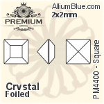PREMIUM Square Fancy Stone (PM4400) 2x2mm - Clear Crystal With Foiling